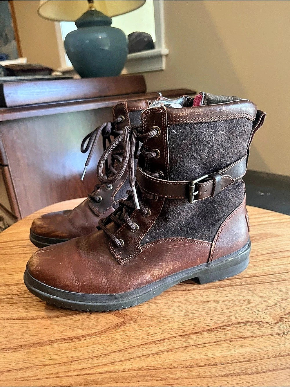 UGG Brown Lace-Up Winter Boots